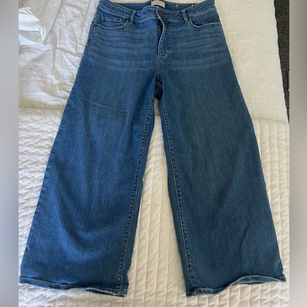 Loft 8P wide leg cropped jeans
